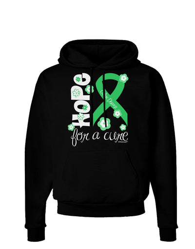 Hope for a Cure - Light Green Ribbon Celiac Disease - Flowers Dark Hoodie Sweatshirt-Hoodie-TooLoud-Black-Small-Davson Sales