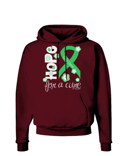 Hope for a Cure - Light Green Ribbon Celiac Disease - Flowers Dark Hoodie Sweatshirt-Hoodie-TooLoud-Maroon-Small-Davson Sales