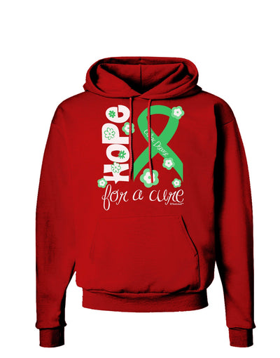 Hope for a Cure - Light Green Ribbon Celiac Disease - Flowers Dark Hoodie Sweatshirt-Hoodie-TooLoud-Red-Small-Davson Sales