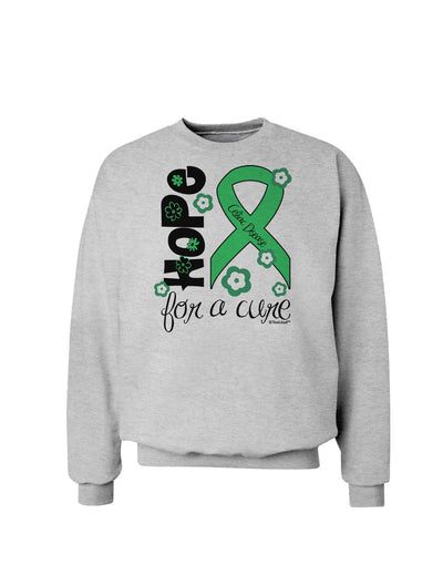 Hope for a Cure - Light Green Ribbon Celiac Disease - Flowers Sweatshirt-Sweatshirts-TooLoud-AshGray-Small-Davson Sales