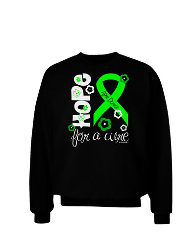 Hope for a Cure - Lime Green Ribbon Lyme Disease - Flowers Adult Dark Sweatshirt-Sweatshirts-TooLoud-Black-Small-Davson Sales