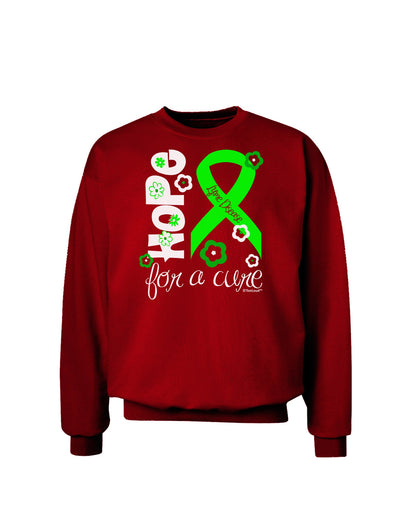 Hope for a Cure - Lime Green Ribbon Lyme Disease - Flowers Adult Dark Sweatshirt-Sweatshirts-TooLoud-Deep-Red-Small-Davson Sales