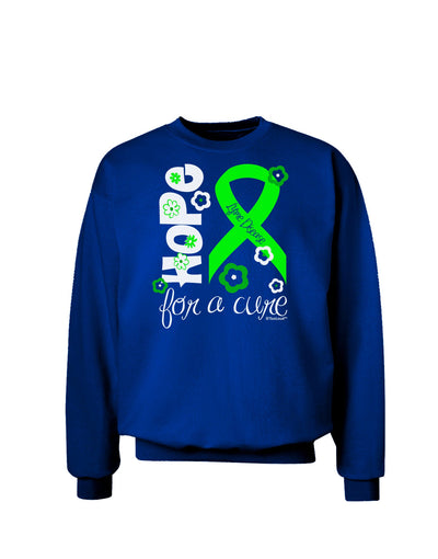 Hope for a Cure - Lime Green Ribbon Lyme Disease - Flowers Adult Dark Sweatshirt-Sweatshirts-TooLoud-Deep-Royal-Blue-Small-Davson Sales