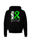 Hope for a Cure - Lime Green Ribbon Lyme Disease - Flowers Dark Hoodie Sweatshirt-Hoodie-TooLoud-Black-Small-Davson Sales