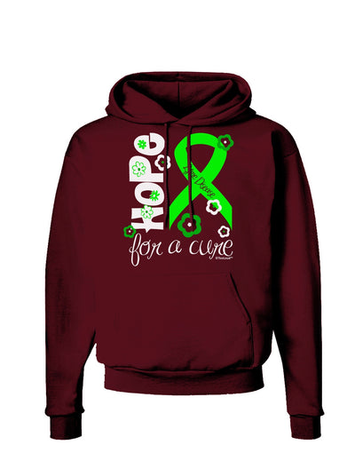 Hope for a Cure - Lime Green Ribbon Lyme Disease - Flowers Dark Hoodie Sweatshirt-Hoodie-TooLoud-Maroon-Small-Davson Sales