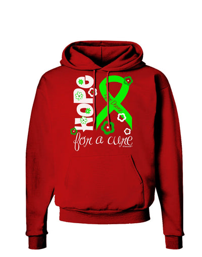 Hope for a Cure - Lime Green Ribbon Lyme Disease - Flowers Dark Hoodie Sweatshirt-Hoodie-TooLoud-Red-Small-Davson Sales