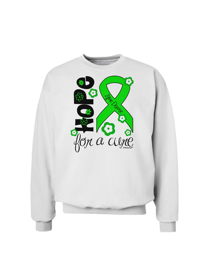 Hope for a Cure - Lime Green Ribbon Lyme Disease - Flowers Sweatshirt-Sweatshirts-TooLoud-White-Small-Davson Sales