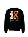 Hope for a Cure - Orange Ribbon Leukemia - Flowers Adult Dark Sweatshirt-Sweatshirts-TooLoud-Black-Small-Davson Sales