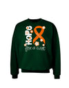 Hope for a Cure - Orange Ribbon Leukemia - Flowers Adult Dark Sweatshirt-Sweatshirts-TooLoud-Deep-Forest-Green-Small-Davson Sales