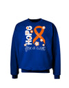 Hope for a Cure - Orange Ribbon Leukemia - Flowers Adult Dark Sweatshirt-Sweatshirts-TooLoud-Deep-Royal-Blue-Small-Davson Sales