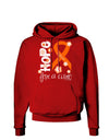 Hope for a Cure - Orange Ribbon Leukemia - Flowers Dark Hoodie Sweatshirt-Hoodie-TooLoud-Red-Small-Davson Sales