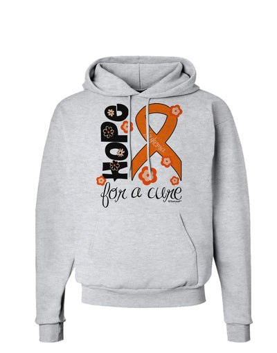 Hope for a Cure - Orange Ribbon Leukemia - Flowers Hoodie Sweatshirt-Hoodie-TooLoud-AshGray-Small-Davson Sales