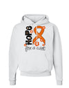 Hope for a Cure - Orange Ribbon Leukemia - Flowers Hoodie Sweatshirt-Hoodie-TooLoud-White-Small-Davson Sales