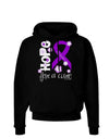 Hope for a Cure - Purple Ribbon Alzheimers Disease - Flowers Dark Hoodie Sweatshirt-Hoodie-TooLoud-Black-Small-Davson Sales