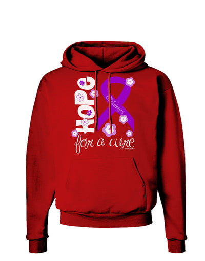 Hope for a Cure - Purple Ribbon Alzheimers Disease - Flowers Dark Hoodie Sweatshirt-Hoodie-TooLoud-Red-Small-Davson Sales