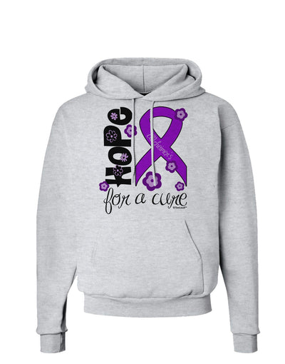 Hope for a Cure - Purple Ribbon Alzheimers Disease - Flowers Hoodie Sweatshirt-Hoodie-TooLoud-AshGray-Small-Davson Sales