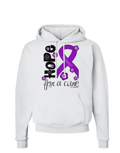 Hope for a Cure - Purple Ribbon Alzheimers Disease - Flowers Hoodie Sweatshirt-Hoodie-TooLoud-White-Small-Davson Sales