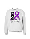 Hope for a Cure - Purple Ribbon Alzheimers Disease - Flowers Sweatshirt-Sweatshirts-TooLoud-White-Small-Davson Sales