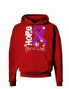 Hope for a Cure - Purple Ribbon Crohnâ€™s Disease - Flowers Dark Hoodie Sweatshirt-Hoodie-TooLoud-Red-Small-Davson Sales