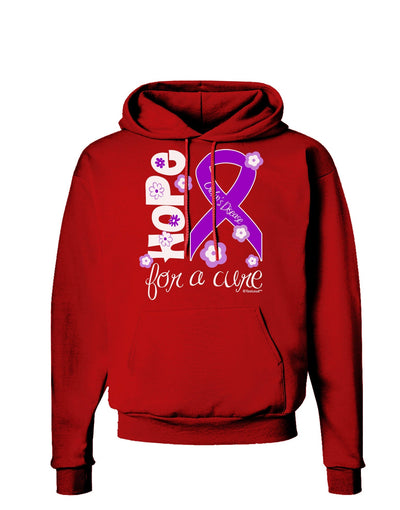 Hope for a Cure - Purple Ribbon Crohnâ€™s Disease - Flowers Dark Hoodie Sweatshirt-Hoodie-TooLoud-Red-Small-Davson Sales