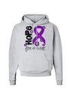 Hope for a Cure - Purple Ribbon Crohnâ€™s Disease - Flowers Hoodie Sweatshirt-Hoodie-TooLoud-AshGray-Small-Davson Sales