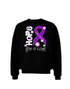 Hope for a Cure - Purple Ribbon Crohn’s Disease - Flowers Adult Dark Sweatshirt-Sweatshirts-TooLoud-Black-Small-Davson Sales