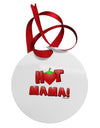 Hot Mama Chili Heart Circular Metal Ornament-Ornament-TooLoud-White-Davson Sales