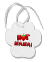 Hot Mama Chili Heart Paw Print Shaped Ornament-Ornament-TooLoud-White-Davson Sales