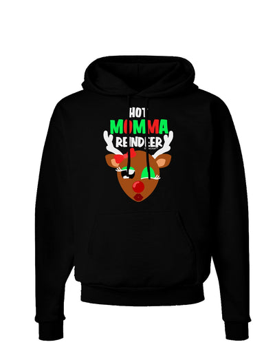 Hot Momma Reindeer Matching Deer Dark Hoodie Sweatshirt-Hoodie-TooLoud-Black-Small-Davson Sales