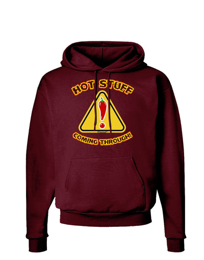 Hot Stuff Coming Through Dark Hoodie Sweatshirt-Hoodie-TooLoud-Maroon-Small-Davson Sales