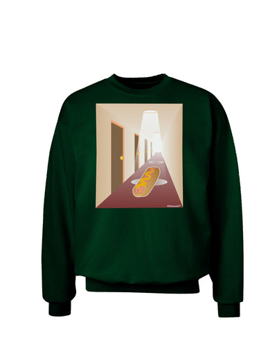 Hotdog in a Hallway Adult Dark Sweatshirt-Sweatshirts-TooLoud-Deep-Forest-Green-Small-Davson Sales