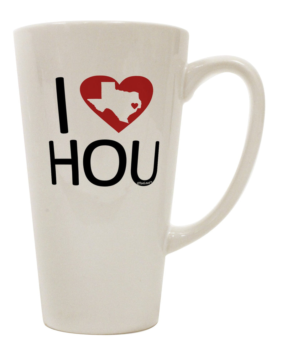 Houston-themed 16 oz Conical Latte Coffee Mug - TooLoud-Conical Latte Mug-TooLoud-White-Davson Sales