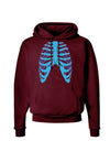 Human Blue Skeleton Bones Ribcage Dark Hoodie Sweatshirt-Hoodie-TooLoud-Maroon-Small-Davson Sales