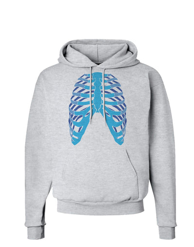 Human Blue Skeleton Bones Ribcage Hoodie Sweatshirt-Hoodie-TooLoud-AshGray-Small-Davson Sales