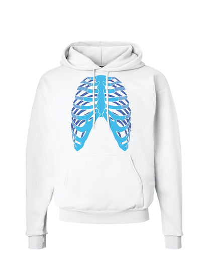 Human Blue Skeleton Bones Ribcage Hoodie Sweatshirt-Hoodie-TooLoud-White-Small-Davson Sales