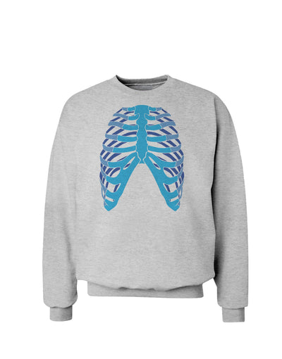 Human Blue Skeleton Bones Ribcage Sweatshirt-Sweatshirts-TooLoud-AshGray-Small-Davson Sales