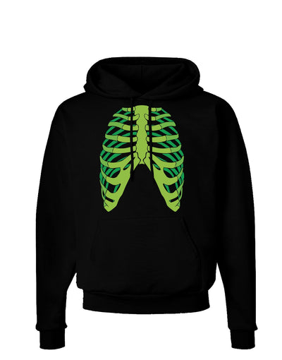 Human Green Skeleton Bones Ribcage Dark Hoodie Sweatshirt-Hoodie-TooLoud-Black-Small-Davson Sales