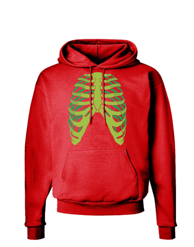 Human Green Skeleton Bones Ribcage Dark Hoodie Sweatshirt-Hoodie-TooLoud-Red-Small-Davson Sales