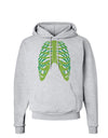 Human Green Skeleton Bones Ribcage Hoodie Sweatshirt-Hoodie-TooLoud-AshGray-Small-Davson Sales