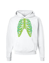 Human Green Skeleton Bones Ribcage Hoodie Sweatshirt-Hoodie-TooLoud-White-Small-Davson Sales