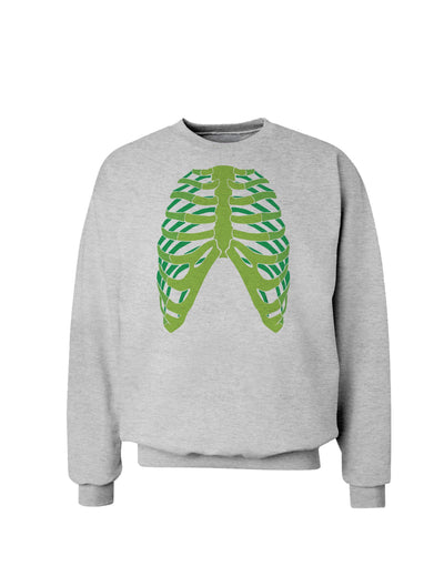 Human Green Skeleton Bones Ribcage Sweatshirt-Sweatshirts-TooLoud-AshGray-Small-Davson Sales