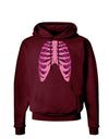 Human Pink Skeleton Bones Ribcage Dark Hoodie Sweatshirt-Hoodie-TooLoud-Maroon-Small-Davson Sales