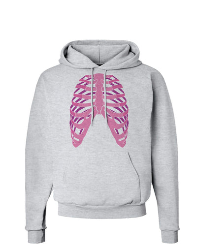 Human Pink Skeleton Bones Ribcage Hoodie Sweatshirt-Hoodie-TooLoud-AshGray-Small-Davson Sales