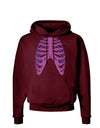 Human Purple Skeleton Bones Ribcage Dark Hoodie Sweatshirt-Hoodie-TooLoud-Maroon-Small-Davson Sales