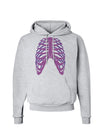 Human Purple Skeleton Bones Ribcage Hoodie Sweatshirt-Hoodie-TooLoud-AshGray-Small-Davson Sales