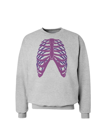 Human Purple Skeleton Bones Ribcage Sweatshirt-Sweatshirts-TooLoud-AshGray-Small-Davson Sales