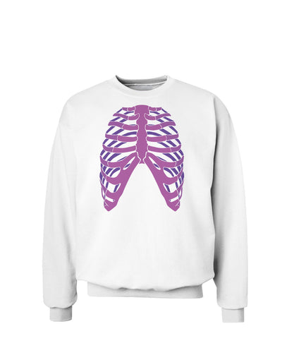 Human Purple Skeleton Bones Ribcage Sweatshirt-Sweatshirts-TooLoud-White-Small-Davson Sales