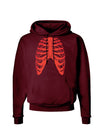 Human Red Skeleton Bones Ribcage Dark Hoodie Sweatshirt-Hoodie-TooLoud-Maroon-Small-Davson Sales