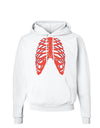 Human Red Skeleton Bones Ribcage Hoodie Sweatshirt-Hoodie-TooLoud-White-Small-Davson Sales