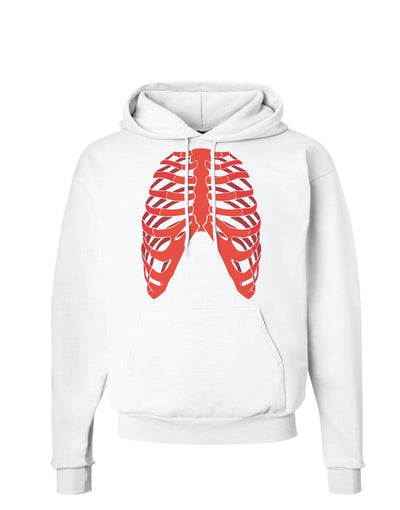 Human Red Skeleton Bones Ribcage Hoodie Sweatshirt-Hoodie-TooLoud-White-Small-Davson Sales